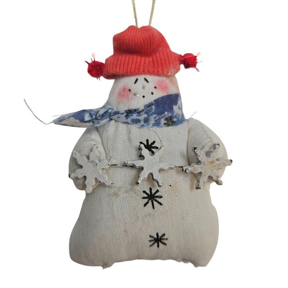 5 Cute Vintage Stuffed Snowmen Ornaments Fridge Magnets Angel Christmas Winter - Picture 4 of 7